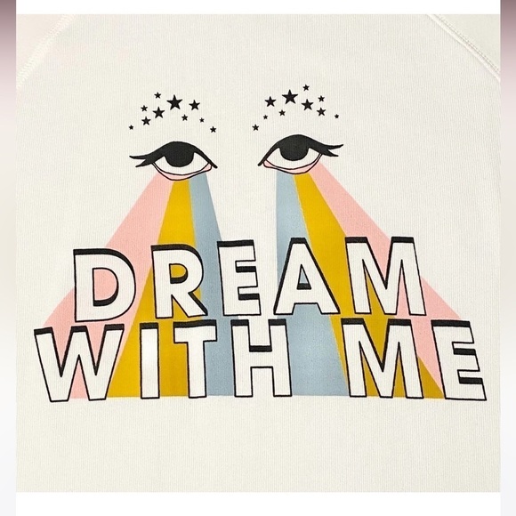 Wildfox | NWT Dream With Me Graphic Sommers Clean White Raglan Sleeve Sweater L - Picture 3 of 4